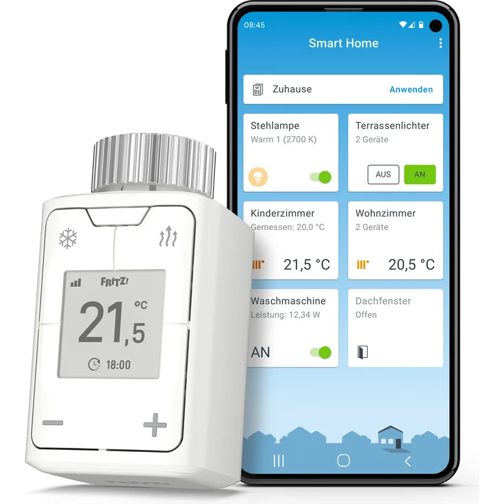 AVM FRITZ!DECT 302 Intelligenter Heizkörperregler für das Heimnetz, für alle gängigen Heizkörperventile und FRITZ!Box mit DECT-Basis, FRITZ!OS ab Version 6.83, Smarter Heizkörperregler, weiß (20002961) – Bild 5