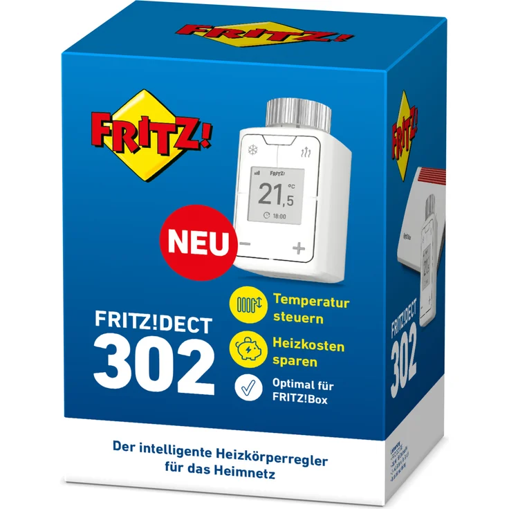 AVM FRITZ!DECT 302 Intelligenter Heizkörperregler für das Heimnetz, für alle gängigen Heizkörperventile und FRITZ!Box mit DECT-Basis, FRITZ!OS ab Version 6.83, Smarter Heizkörperregler, weiß (20002961) – Bild 6