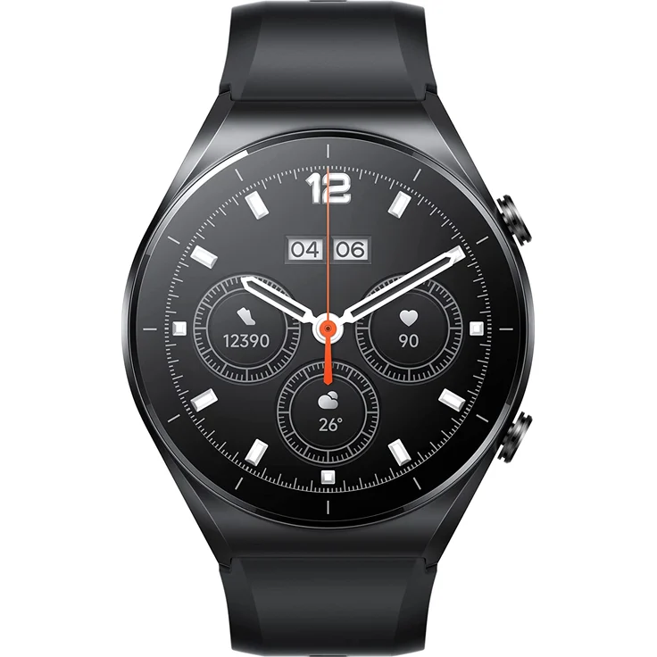 Xiaomi Watch S1 Smartwatch GPS, Unisex, 46,5 mm, Edelstahlgehäuse in Schwarz, schwarzes Fluorkautschukarmband + schwarzes Lederarmband – Bild 3