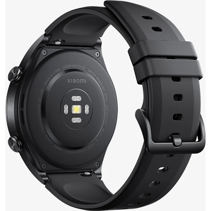 Xiaomi Watch S1 Smartwatch GPS, Unisex, 46,5 mm, Edelstahlgehäuse in Schwarz, schwarzes Fluorkautschukarmband + schwarzes Lederarmband – Bild 5
