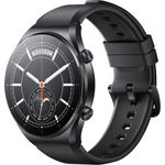 Xiaomi Watch S1 Smartwatch GPS, Unisex, 46,5 mm, Edelstahlgehäuse in Schwarz, schwarzes Fluorkautschukarmband + schwarzes Lederarmband