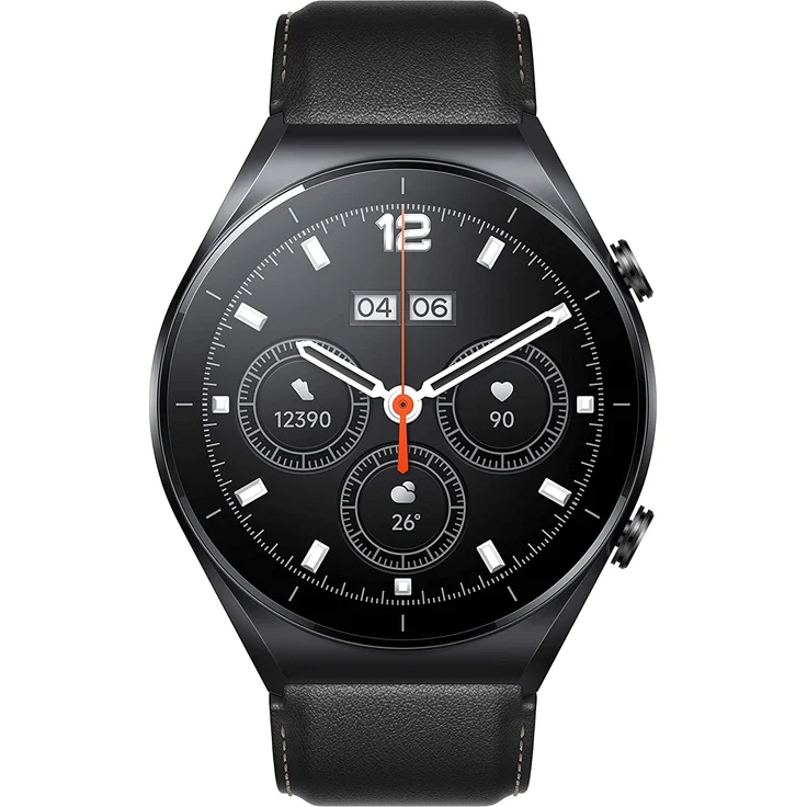 Xiaomi Watch S1 Smartwatch GPS, Unisex, 46,5 mm, Edelstahlgehäuse in Schwarz, schwarzes Fluorkautschukarmband + schwarzes Lederarmband – Bild 4