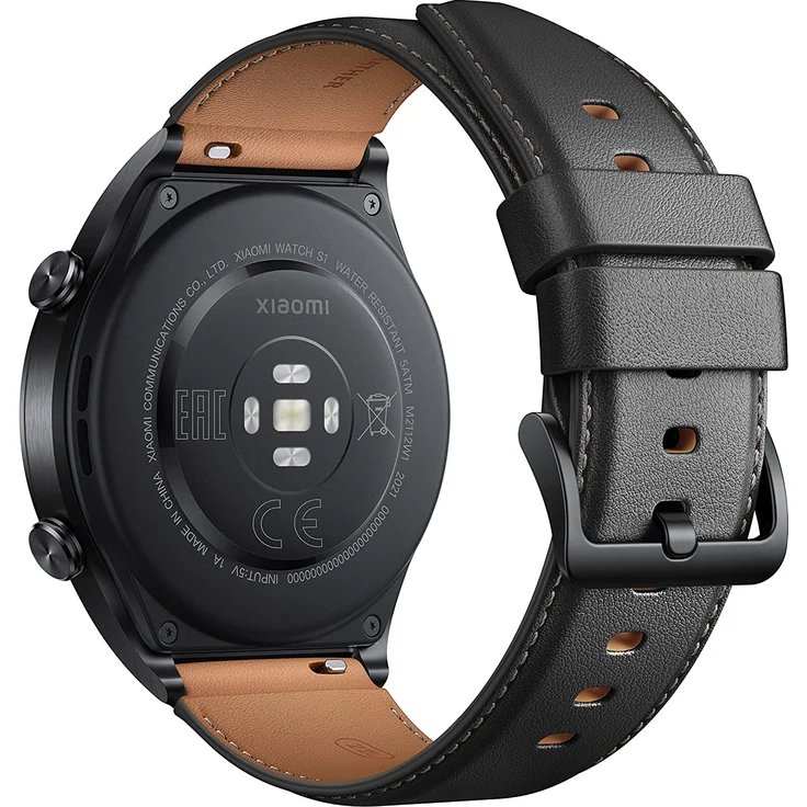 Xiaomi Watch S1 Smartwatch GPS, Unisex, 46,5 mm, Edelstahlgehäuse in Schwarz, schwarzes Fluorkautschukarmband + schwarzes Lederarmband – Bild 6
