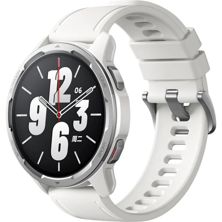 Xiaomi Watch S1 Active GL Smartwatch GPS, Unisex, 46,5 mm, TPU-Armband, Moon White – Bild 1