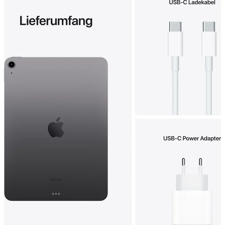 Apple iPad Air (2022) Quad-HD-Auflösung 10,9 Zoll, WiFi-Tablet, Apple M1 Chip, 64 GB Speicher, iPadOS, Space Grey (MM9C3FD/A) – Bild 5