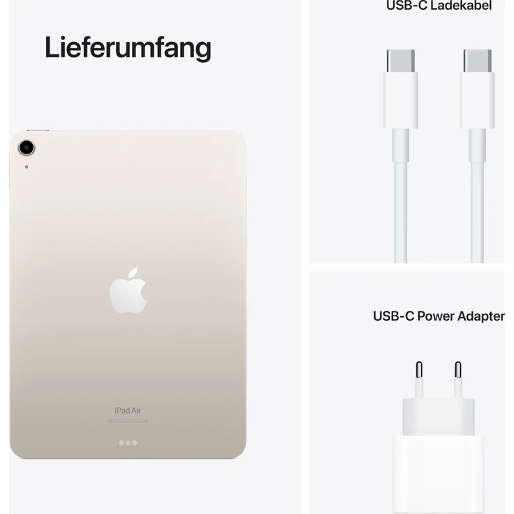 Apple iPad Air (2022) Quad-HD-Auflösung 10,9 Zoll, WiFi-Tablet, Apple M1 Chip, 256 GB Speicher, iPadOS, Polarstern (MM9P3FD/A) – Bild 5