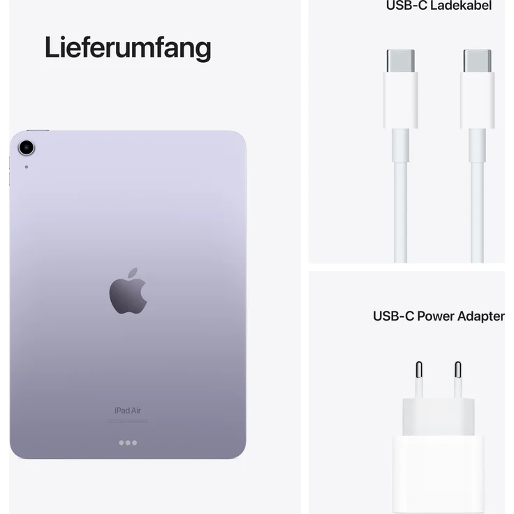 Apple iPad Air (2022) Quad-HD-Auflösung 10,9 Zoll, WiFi-Tablet, Apple M1 Chip, 256 GB Speicher, iPadOS, Violett (MME63FD/A) – Bild 5