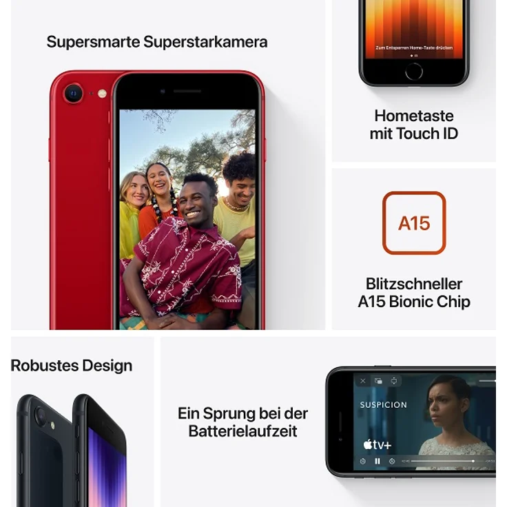 Apple iPhone SE 2022 5G (3. Generation) Smartphone 11,94cm (4,7 Zoll) IPS-Display, 128GB interner Speicher, 4GB RAM, iOS 15, Starlight (MMXK3ZD/A) – Bild 10