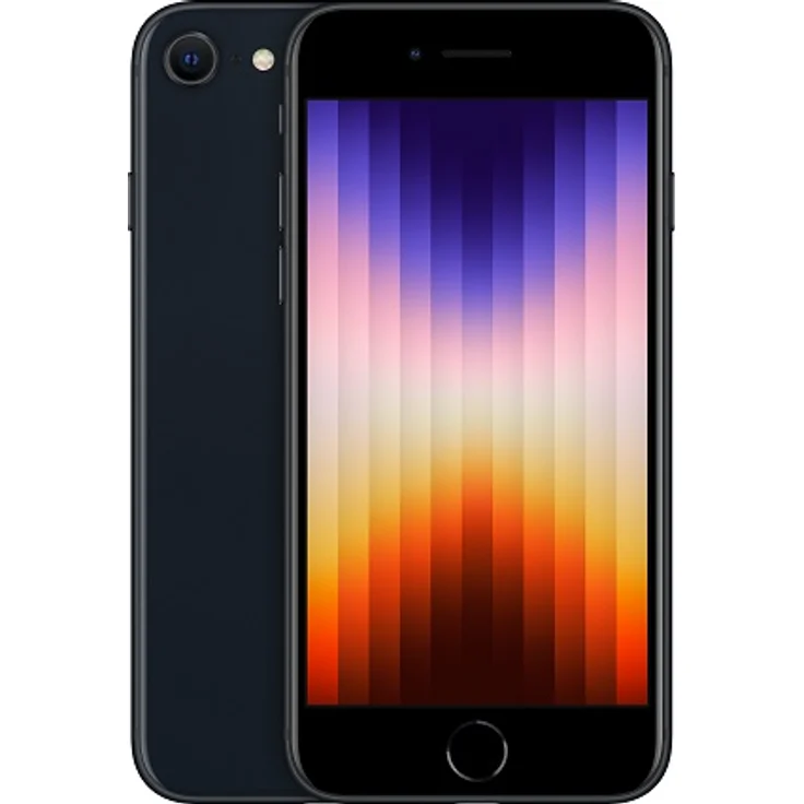 Apple iPhone SE 2022 5G (3. Generation) Smartphone 11,94cm (4,7 Zoll) IPS-Display, 64GB interner Speicher, 4GB RAM, iOS 15, Midnight (MMXF3ZD/A) – Bild 1