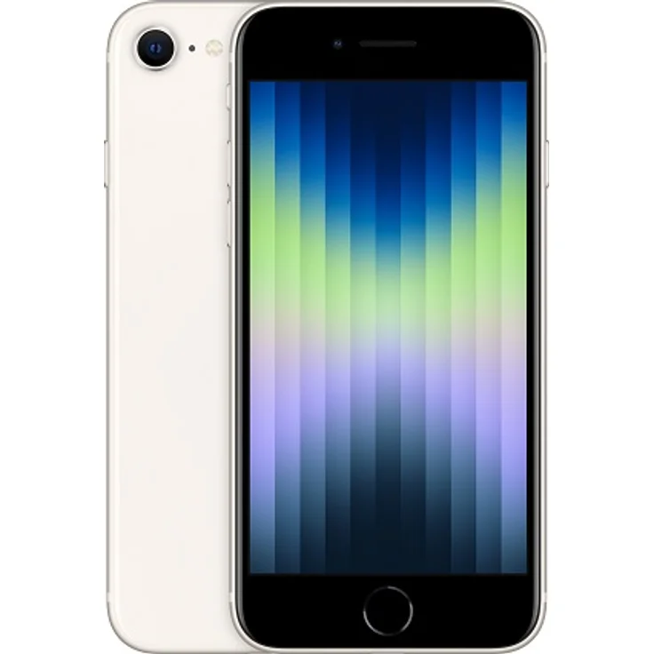 Apple iPhone SE 2022 5G (3. Generation) Smartphone 11,94cm (4,7 Zoll) IPS-Display, 128GB interner Speicher, 4GB RAM, iOS 15, Starlight (MMXK3ZD/A) – Bild 1