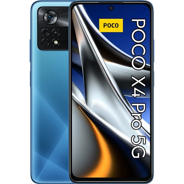 Xiaomi POCO X4 Pro 5G Smartphone (6,67 Zoll) AMOLED-Display, 128GB interner Speicher, 6GB RAM, Hybrid-SIM, Android 11, Laser Blue – Bild 1