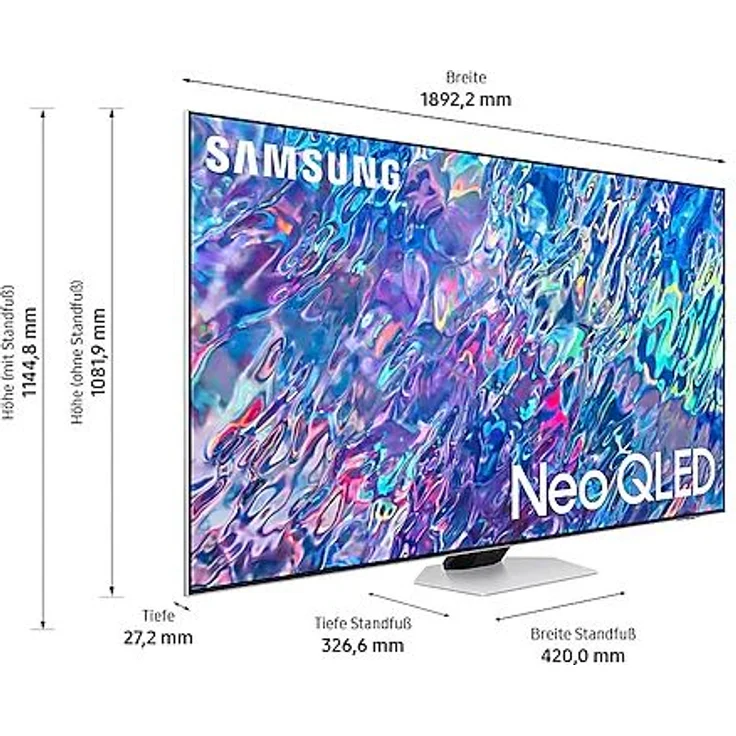 Samsung GQ85QN85BAT 214 cm (85 Zoll) Neo QLED Mini LED 4K Smart TV (Ultra HD, HDR, Direct LED) Twin-HD-Triple-Tuner (Sat, Antenne, Kabel) Modelljahr 2022 Energieklasse E (DE-Modell) – Bild 7
