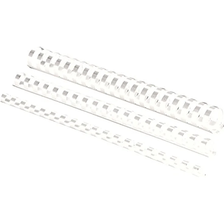 Fellowes Binderücken für Plastikbindung, 8 mm Durchmesser, 21 Ringe, für A4 Dokumente, weiß, 100 Stück Packung – Bild 3