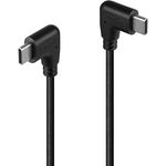 LINDY USB 2.0 Typ C Kabel, 2 x 90° gewinkelt, 0,5m, schwarz, 60W Stromversorgung