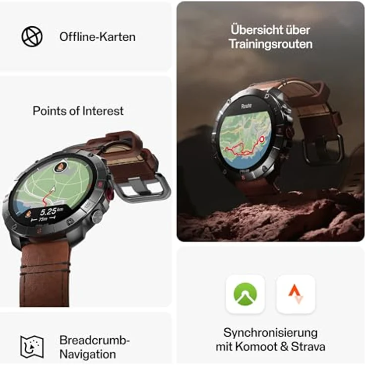 Polar Grit X2 Pro Titan: Robuste Smartwatch mit fortschrittlicher Navigation und biometrischer Messung, inklusive Lederarmband – Bild 3