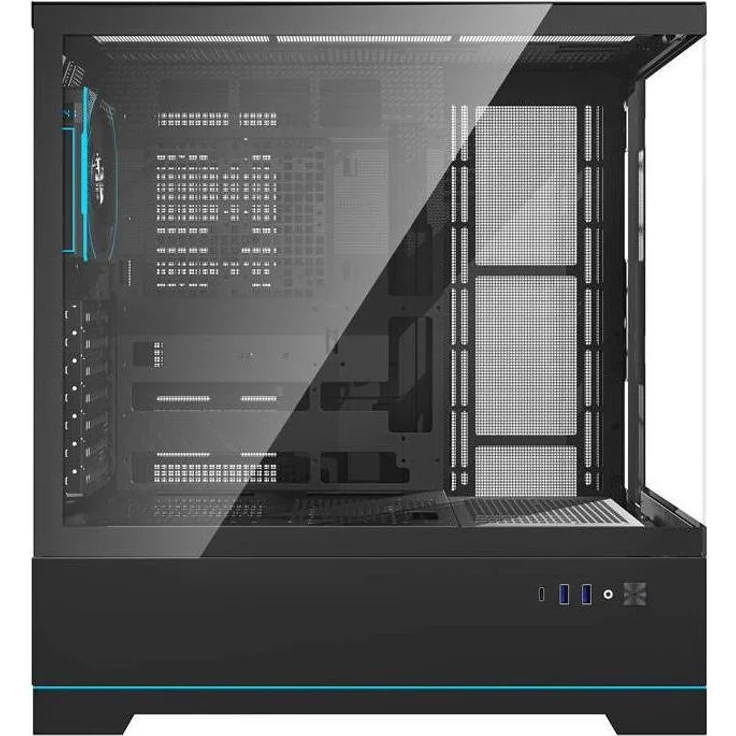 Darkflash Tech Darkflash DY451 PRO Midi Tower PC Gehäuse mit ARGB-Beleuchtung, digitalem Temperaturmanagement und gehärtetem Glas-Seitenteil, schwarz