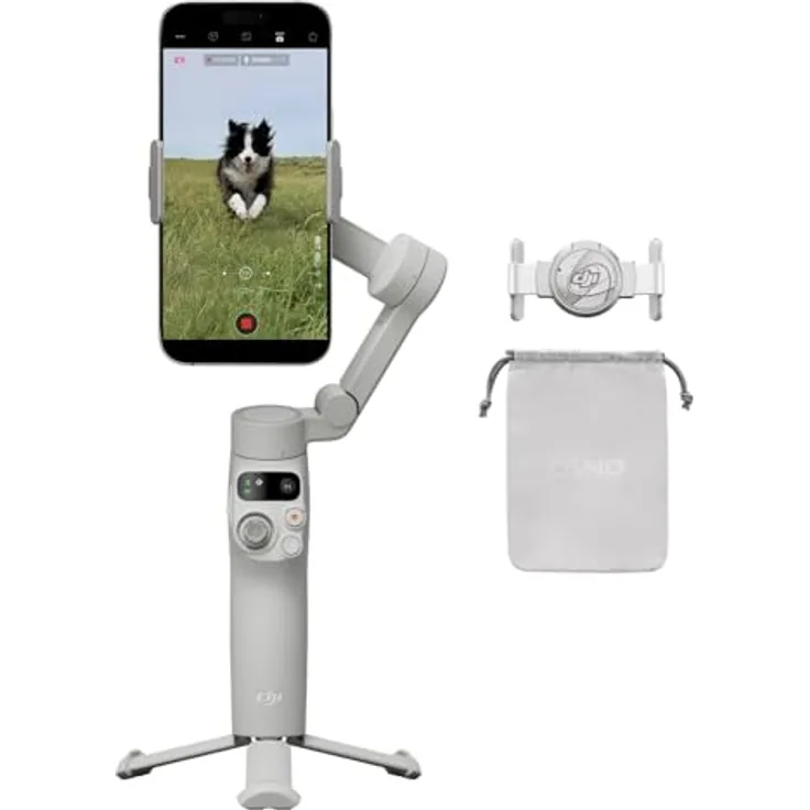 DJI Osmo Mobile 7 Gimbal-Stabilisator für iPhone, Android, Ultraleicht, 3-Achsen-Smartphone-Gimbal, ActiveTrack 7.0, ShotGuides, 10 Std. Nutzung, schwarz
