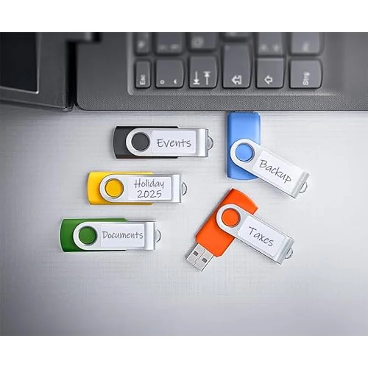 Intenso Office Line Typ-A USB-Stick 5er-Pack, 16GB Swivel, bis zu 70 MB/s, USB 3.2 Gen 1x1, in Gelb, Grün, Schwarz, Blau und Orange mit Beschriftungsetiketten – Bild 5