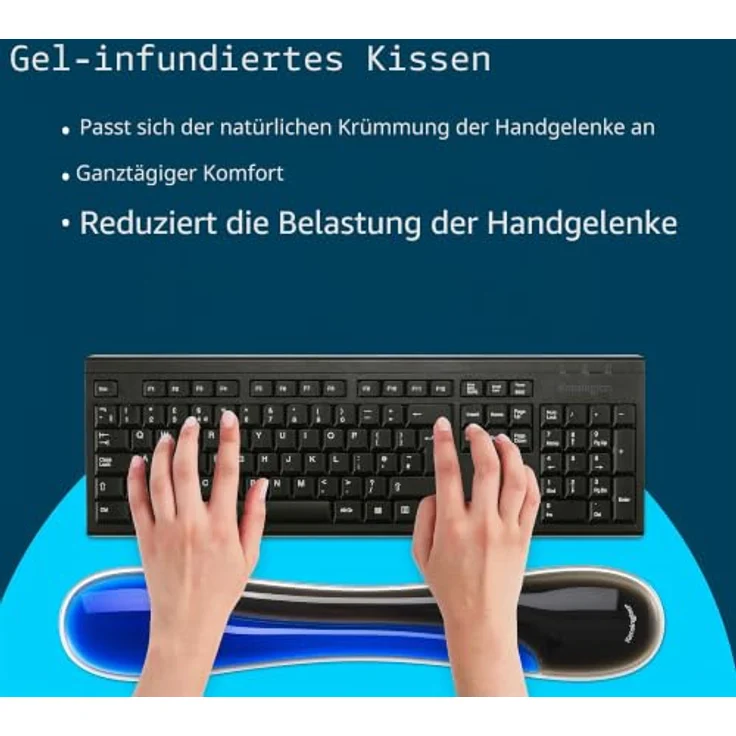 KENSINGTON Slim Duo Gel Handballenauflage, ergonomische Unterstützung mit Belüftungskanal, blau – Bild 3