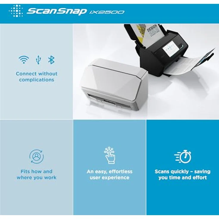 RICOH ScanSnap IX2500, ADF-Dokumentenscanner mit 45 Seiten/Min, Duplex-Scan, WLAN & USB, schwarz – Bild 9