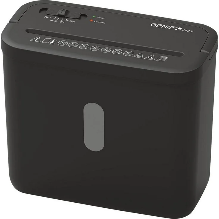 GENIE Aktenvernichter 440 X, Partikelschnitt 4x38 mm, 4 Blatt, 8 Liter, Schwarz - Preisvergleich – Bild 1