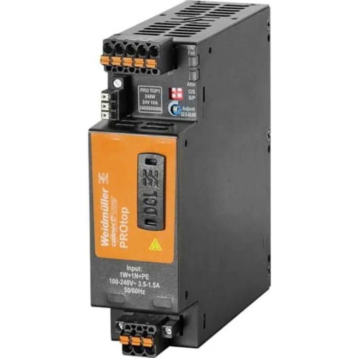 Weidmüller PRO TOP1 240W 24V 10A Schaltnetzgerät 24 V/DC 10 A 240 W, PC Netzteil