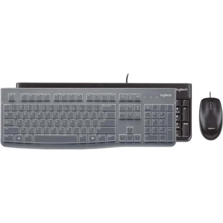 Logitech K120 Protective Cover, Silikon Tastaturabdeckung für MK120, transparent, leicht zu reinigen