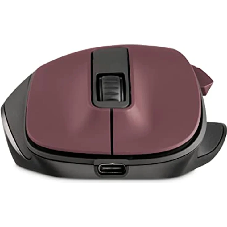 Hama ergonomische Maus (Funkmaus, 6 Tasten, 2,4GHz, BlueWave, 800/1200/1600dpi, optische Maus kabellos, wireless, Maus ergonomisch, Computermaus, für Laptop/PC, Akku, Rechtshänder) bordeaux rot – Bild 4