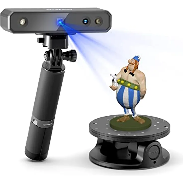 Revopoint Mini tragbarer 3D-Scanner mit doppelter Achse, flach, Genauigkeit 0,02 mm, blaues Licht, professioneller 3D-Scanner für 3D-Drucker, Schmuck, Dental, kleine Gegenstände