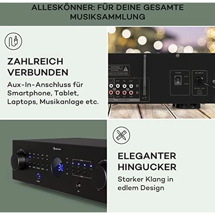 AMP-CD950 DG Digital-Multikanal-Verstärker 8x100W RMS BT Opt.-In Fernbedienung – Bild 5