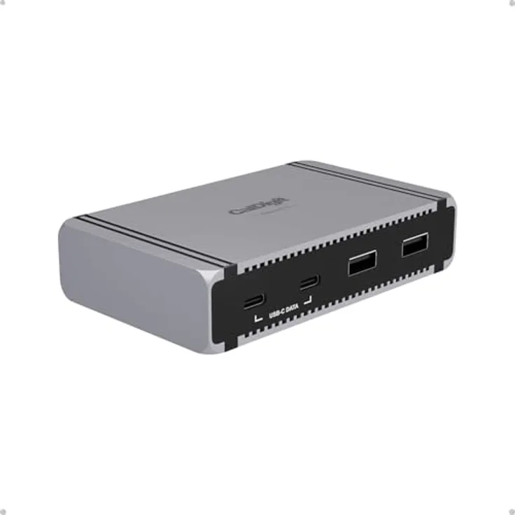 CalDigit E5 – Thunderbolt 5 Element 5 Hub – 9-Port mit 4 x Thunderbolt 5 / USB4 v2, 3 x USB-A & 2 x USB-C 10 Gb/s, unterstützt Single 8K und Dual 6K/8K Displays, 90 W Power Delivery, 0,8 m