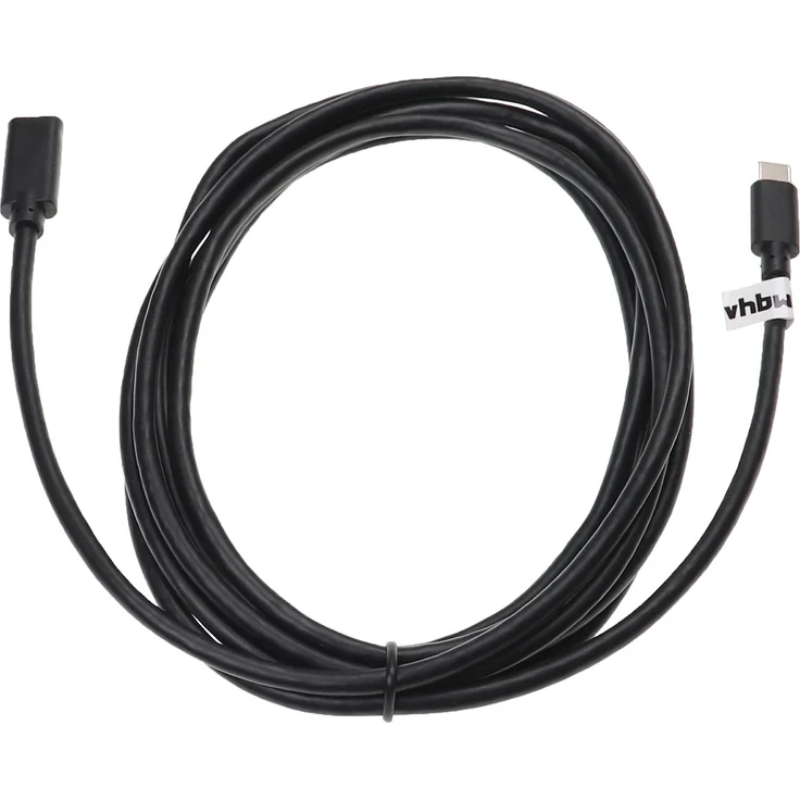 vhbw USB-C Verlängerungskabel für Samsung Galaxy Note Pro, Tab E Lite, Tab 3, Tab A – 15,2 cm Schwarz, hohe Datenübertragungsrate bis 10 Gbit/s, robust und flexibel
