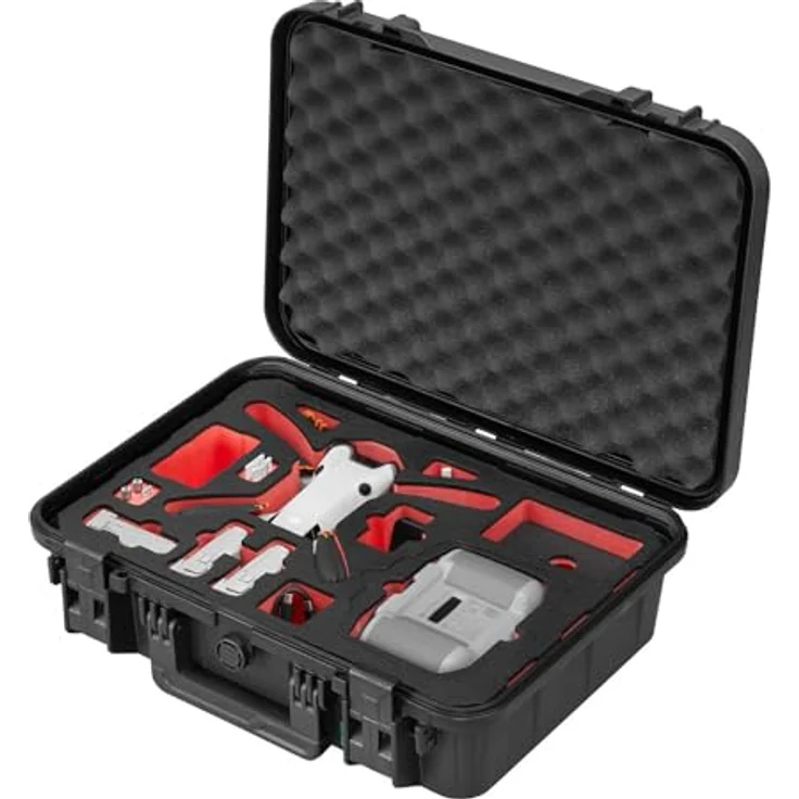 TomCase Drohnenkoffer „Ready to Fly” für DJI Mini 4 Pro Fly More Combo, Standard oder DJI RC 2 Controller, wasserdichter ECO Schutzkoffer - Made in Germany, schwarz – Bild 1