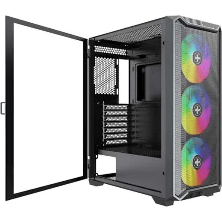 Xilence ATX Miditower (Mini ITX, ATX, mATX), PC Gehäuse, Schwarz – Bild 2