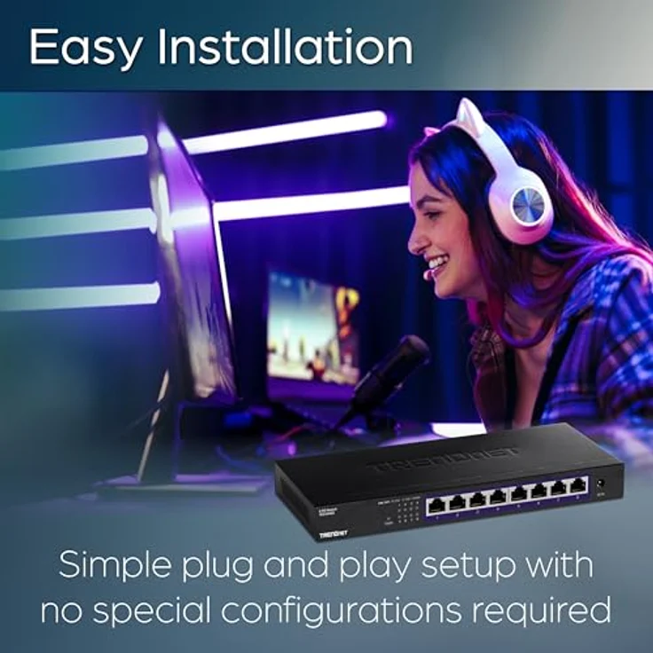 TRENDnet TEG S380 - Switch - unmanaged - 8 x 100-1000-2.5G - wandmontierbar – Bild 5