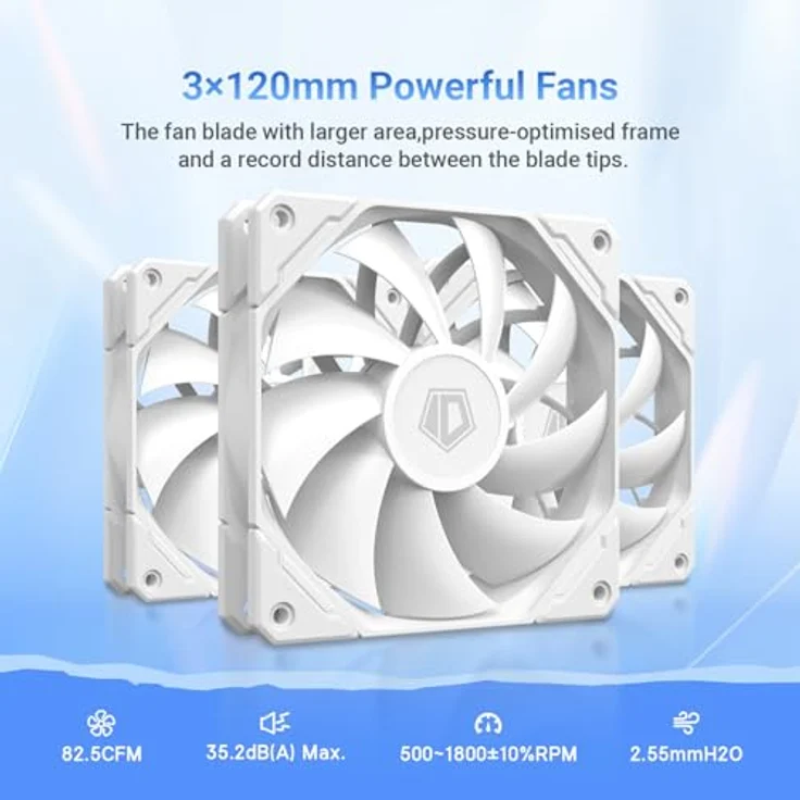 ID-COOLING FX360 PRO, CPU-Flüssigkeitskühler, 360 mm, Weiß – Bild 4