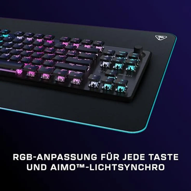 Turtle Beach Vulcan II TKL, RGB Tenkeyless Mechanische Gaming-Tastatur für PC – Hot-Swap-fähige lineare Schalter, Lautstärkeregler, Geräuschdämpfung, Anti-Ghosting – Bild 4