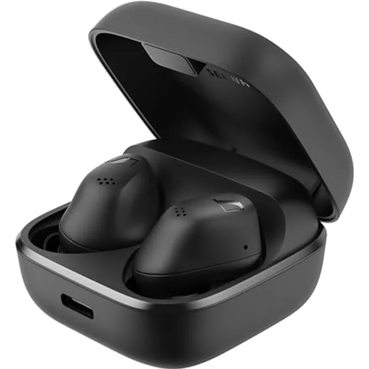Sennheiser ACCENTUM True Wireless Earbuds - hochkomfortables, ergonomisches Design und 28 Stunden Akkulaufzeit für den ganzen Tag - kristallklarer Sound mit Hybrid ANC und Touch-Interface – Schwarz