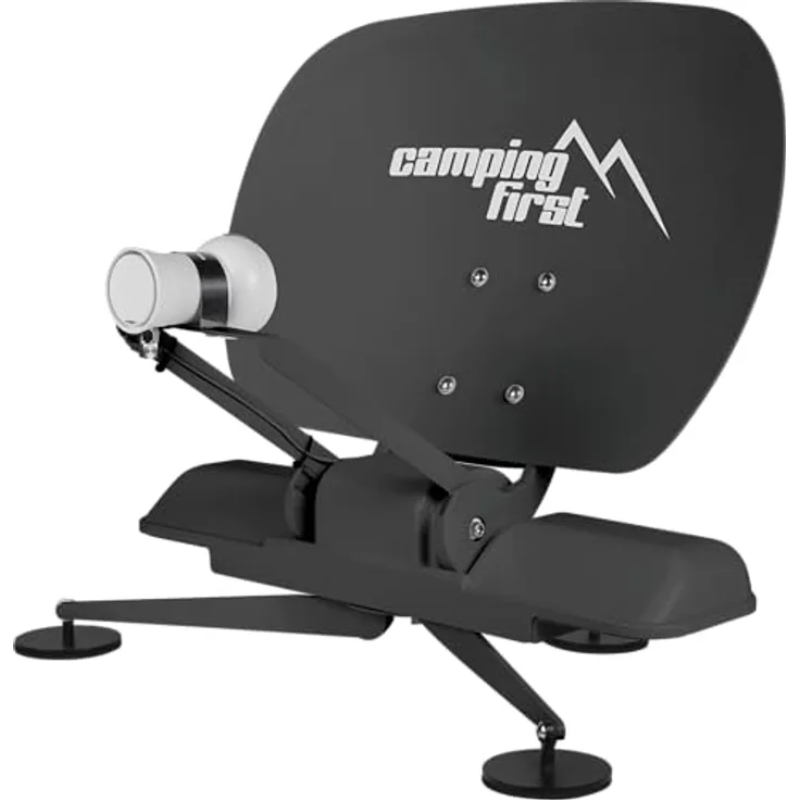 Camping First Satmex mobil 3 grau, vollautomatische portable Satellitenantenne mit schneller Montage und zuverlässigem TV-Empfang für mobile Nutzung