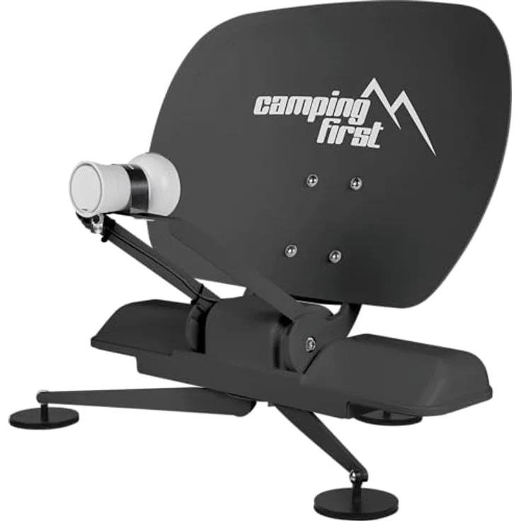 Camping First Satmex mobil 3 grau, vollautomatische portable Satellitenantenne mit schneller Montage und zuverlässigem TV-Empfang für mobile Nutzung – Bild 1