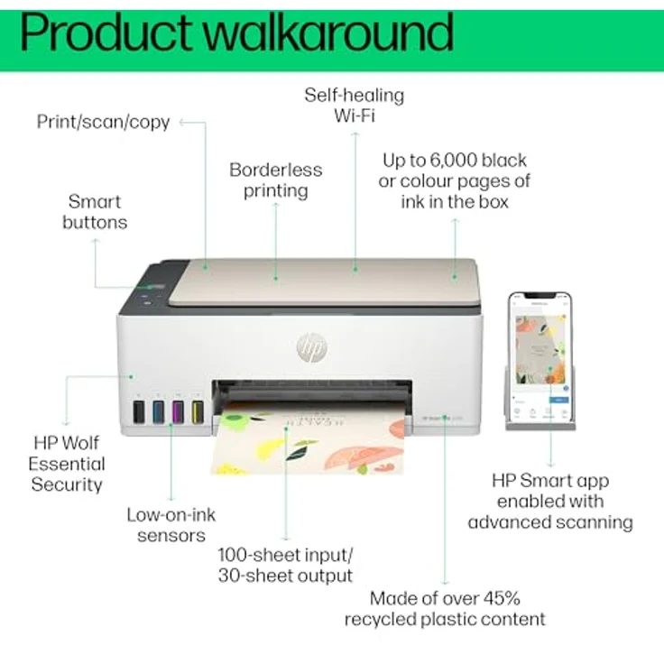 HP Smart Tank 5107 All-in-One Printer, Tintentanks für zuverlässiges Drucken – Bild 5