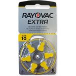Rayovac Extra Advanced Gr. 10 Hörgerätebatterien 6er Blister PR70 Gelb 24610 ...