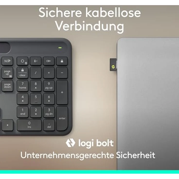 Logitech Signature Slim Solar+ K980 for Business, kabellose Tastatur mit Logi LightCharge, leises Tippen, Bluetooth, Windows & Mac, Graphit - QWERTZ – Bild 5