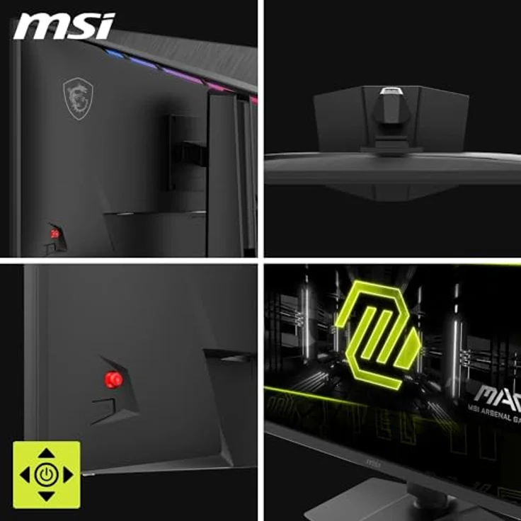 MSI MAG 272URDF E16 Gaming Monitor 27 Zoll UHD, Rapid IPS Panel, 3840x2160, 0,5ms Reaktionszeit, DisplayHDR 400, AI Vision, verstellbar, Schwarz – Bild 5