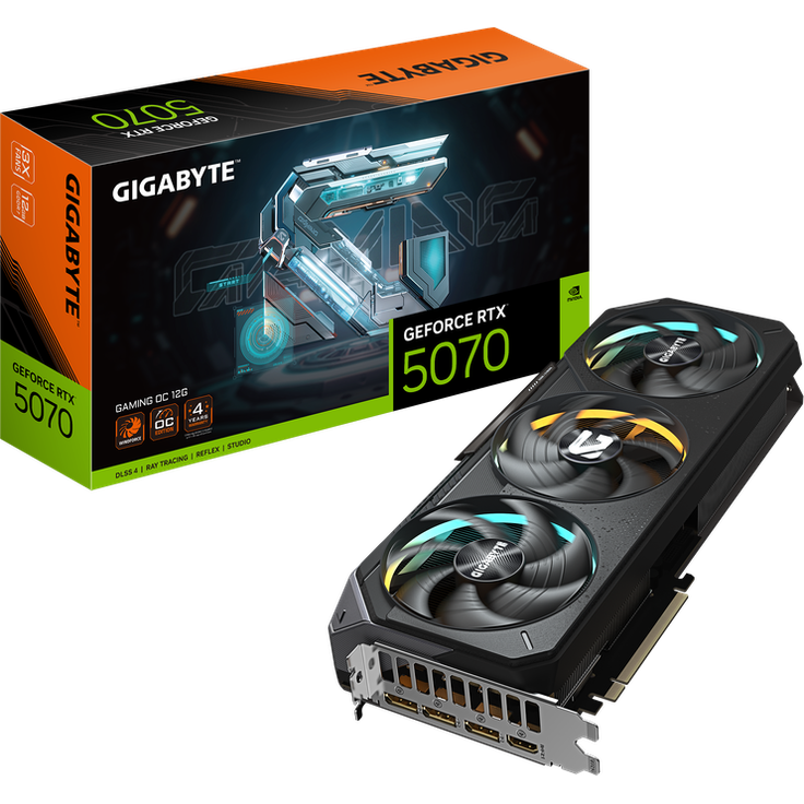 Gigabyte GeForce RTX 5070 Gaming OC 12G, 12 GB GDDR7, RGB-LED Triple-Fan-Kühler, Schwarz