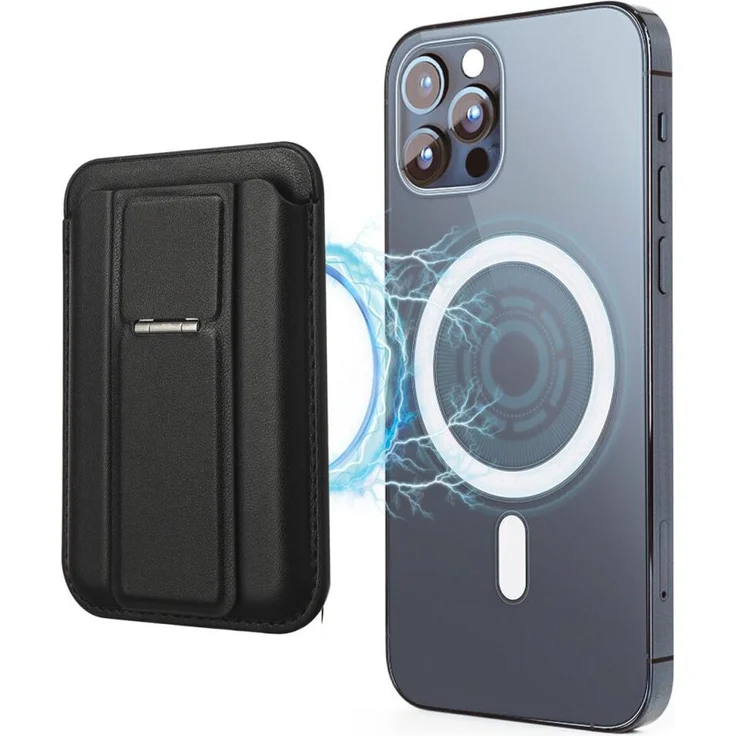 4Smarts Magnet Wallet mit Kickstand, RFID-geschütztes Kartenetui für Smartphones, universell einsetzbar