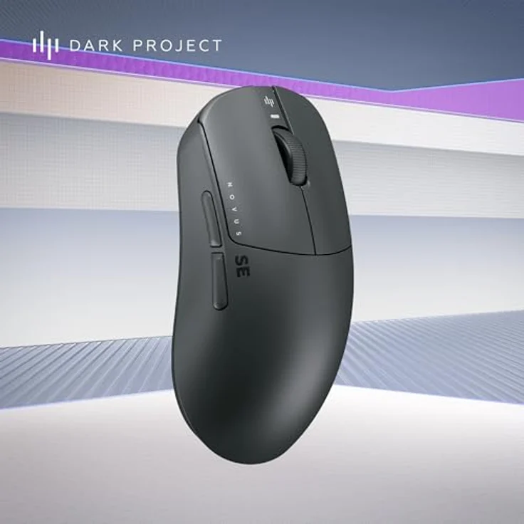 DARK Project Novus SE Gaming Funkmaus – PAW3395 Sensor, 26.000 DPI, 6 Tasten, Huano Switches, USB Nano-Empfänger – Bild 3