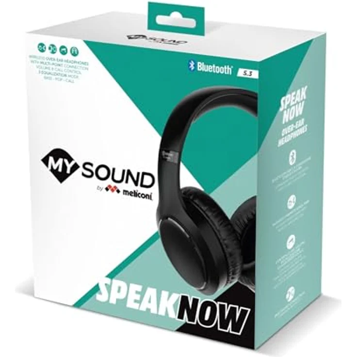 Meliconi Speak Now, Bluetooth Kopfhörer 5.3, drahtlos mit Mikrofon, hochwertiger Sound, kraftvoller Bass, maximaler Komfort, kompatibel mit Android und Apple – Bild 4