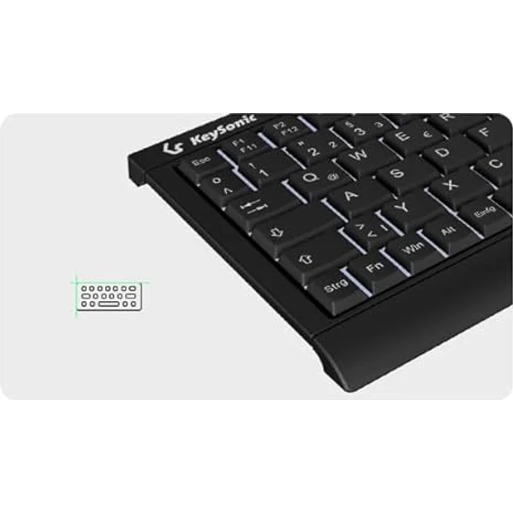KeySonic TAS KSK-3011ELC (DE) Super-Mini Tastatur mit Nummernblock, Schwarz – Bild 4
