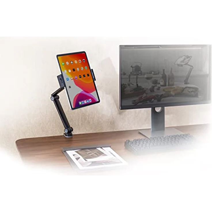 mywall Tablet & Smartphone Tischhalter - HT33L, Vollbeweglich, Universal Kompatibel, Schützende Silikonpolster – Bild 3